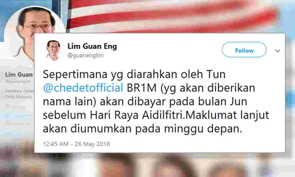 Nilaza i Lim Guan Eng fa ny BR1M dia hovana anarana: fa tsy 1 Malaysian aid fund 3