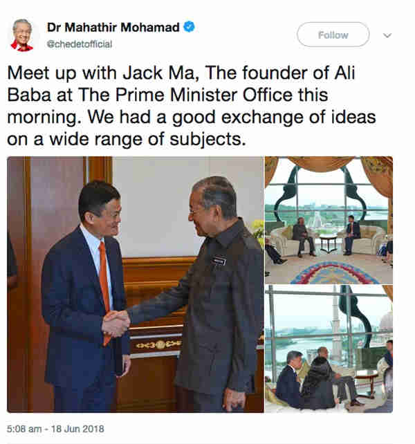 , nibitsika avy hatrany ny sary fahatelo tao amin'ny media sosialy i Mahathir