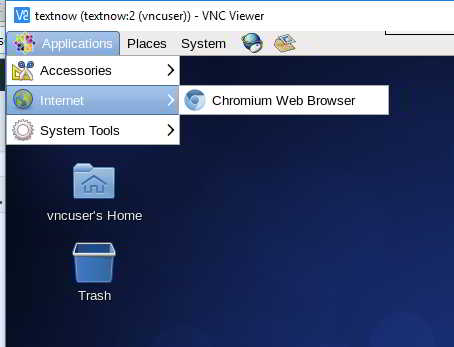 Eo amin'ny birao VNC, sokafy ny navigateur Chrome Sheet 9